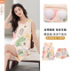 Modal nightgown for women in summer 2025 new fat sister sleeveless vest with chest pad anti-convex dot set plus size loose FY-9855 M [80-100Jin [Jin equals 0.5 kg]]