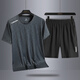 
Woodpecker Father's Day Gift Men's Ice Silk Sports Set 2025 New Summer Thin Quick Dry Dad Running Summer Clothes 16803 Set Black [T-shirt + Shorts] M 80-105Jin [Jin equals 0.5 kg]