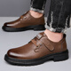 
[Direct sale in the factory] New men's comfortable and breathable versatile casual shoes for soft sole non-slip British workwear men's shoes (item number 9908) brown 40