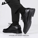 Huili official leather shoes men's summer breathable black formal shoes business men's shoes black 41