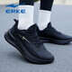 Hongxing Erke (ERKE) Men's Shoes 2025 Winter Warm Running Shoes Men's Waterproof Leather Fashion Casual Shoes Soft Sole Shock Absorption Black 42 High