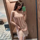 TTPMER2025 SOSSENSEN NIGHGOWN POUR FEMMES EN SUMBRE ICE SILKY SEXY SEXY FENG FENG PAJAMAS HOME KMN-5012 M Taille (adaptée à 80-100 Jin [Jin est égal à 0,5 kg]))
