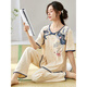 Calculate / Keen (Calculat / Keen) CK Pyjama à manches courtes pour femmes Set Summer Minage Tableau d'été Nouvelle Imitation de style chinois Vêtements de coton LZY9905 M (suggéré 75-95jin [Jin est égal à 0,5 kg]))