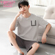 Pajabas de pijama modales de verano pantalones cortos de manga corta para hombres de dos piezas frescas, cómodas, informales, sueltas, talla grande ropa para usar fuera de Y9717 L (100-130Jin [Jin equivale a 0.5 kg])