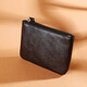 Münzen Brieftasche Männer und Frauen Mini weicher Leder Kupplung Schlüsselbeutel kleiner Brieftasche Reißverschlussbeutel Münzbeutel Schwarz