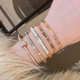 ROSENA SAMMI Rose Gold Titanium Steel Bracelet Women's Zircon Bracelet Light Luxury Jewelry Starry Gypsophila Full Diamond Bracelet Rose Gold-Titanium Steel