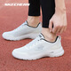 斯凯奇（Skechers）男鞋夏季新款黑武士网面透气跑步鞋子男轻便舒适减震运动鞋健步鞋 白色/黑色6625（一脚蹬） 40