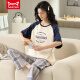 Catman Miiow Pajamas de algodón puro para mujeres en primavera y verano Pantalones de manga corta Celebración de estilo coreano suelto ropa de casa para el uso de otoño T-9717 M (80-jin [Jin equivale a 0,5 kg])