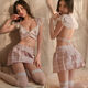 Dessin Oreiller Sleep (Huazhenmian) Robe avec une tenue d'étudiant divisée Play JK Dress Wholesale One W1098 PINK [TOP + PLAISED JUPT]