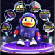 
Perenna's dancing space duck funny electric robot children's toys fun colorful light music box [upgrade-rechargeable] Electric dancing space duck +