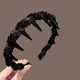 Versatile temperament small fragrance winding hair hoop non-slip toothed headband high-end hairpin women's headwear temperament black hair hoop pearlescent yarn