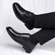 Poitulas British men's business casual shoes formal leather shoes men's lace-up wear-resistant P9829 black 40