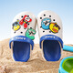 B.Duck Little Duck Chaussures pour enfants Chaussures pour enfants mignons Cartoon Beach Slippers Boys and Girls Garden Chaussures 5964 Blanc et bleu 36