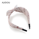 AJIDOU offline mall same style headband birthday gift sweet pastoral style wide headband for girlfriend and wife apricot color