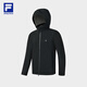 FILA Official Couple's Outdoor Jacket 2025 Autumn New Outdoor Sports Windproof Moisture Breathable Antibacterial Hooded Jacket for Men True Black-BK L 175/96A/L