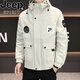 Jeep Spirit Jacket Men's más algodón engrosado a prueba de viento Integrado a prueba de agua 2025 nueva chaqueta de algodón a prueba de frío otoño y chaqueta de invierno verde militar verde más algodón-687 chaqueta en espesor M [95-110Jin [Jin equivale a aproximadamente 0.5 kg]]]