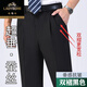 
Classic car summer thin model of non-iron mulberry silk double pleated trousers plus fat plus size middle-aged and elderly high waist deep crotch men's pants straight [double pleated] 6621 rich gray thin model 36 (2 feet 9)