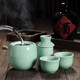 Wine warmer, household ceramic wine warmer, two liang yellow rice wine hotpot, old-fashioned half Jin Jin equal to 0.5 kg, warm wine set, blue and white white wine cup, ceramic wine warmer, plum green style