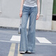 Baitu Betu Frauenkleidung 2025 Sommer neuer Denim-Hose mit Weitbein Hose Schwere Wasserwaschwasser Weitbreite Hose 2507T46 Denim Color xs