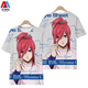 Meichun Sunny Japaner Cartoon Sommermänner und Frauen Lose Blue Prison Serie Tausend-Schnitt Leopard Horse T-Shirt gedruckt trendy kurzärmelig T6197 M Höhe 110c