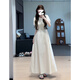 Garnuo Robe blanche pour les femmes en été 2025 Nouveau style Break Tempérament français Robe minceur de taille mincer
