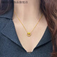 BMOI Old Phoenix 999 gold pure gold gold-plated silver cat's eye necklace transfer bead pendant women's 24K Shilai transfer clavicle chain 0.01g Fat Donglai same style Ball bead ring necklace Fat Donglai same style