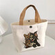[JD Logistics] Large capacity canvas bag women's fashionable shoulder bag bento bag cartoon handbag mommy bag three little bears 1 package [27*22*8cm]