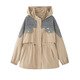 ROMON (ROMON) jacket for women's windbreaker mid-length 2025 spring and autumn new style small person loose and versatile casual large size fashionable and slim Khaki S
