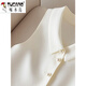Holzspecker (Tucano) Neues französisches Licht Luxusstil Polo Kragen weiße Weste Jacke für Frauen Design Nische Sommer Chic ärmellose Top White M.