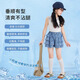 
Ikano I.KARNOW girls denim shorts summer 2025 new fashionable children's sports five-point pants big children's summer dress girls skirt pants 6018 blue + 9922 white [set] 170