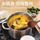 316 extra thick food-grade stainless steel soup pot for household stew, porridge, hot pot, steamer, gas stove, induction cooker, free high-grade inner-view explosion-proof lid 24cm