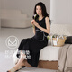 
Catman Women's Modal Sleeveless Vest Night Dress Summer Thin Loose Loose Chest Pajamas Simple Casual Home Clothes XX-12001D XL [Suggested 120-140Jin [Jin equals 0.5 kg]]