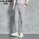 Lilang Herren Ice Silk Casual Hosen für Männer Sommer Neue Neun-Punkte-Mode-vielseitige High-End-Businesshosen mit geradlinigem Bein dünne graue Ydl9898 28