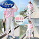 迪士尼（Disney）女童运动服套装新款短袖儿童休闲童装夏季大童夏装女孩衣服 5671撞色9731紫色(不含鞋子) 150 cm(150cm)