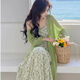 
AFTER MONDAY Korean 2025 spring knitted cardigan floral dress women's fashion suit skirt 3882Q# M [Suggest 100Jin [Jin equals 0.5 kg] below]