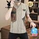 Playboy (Playboy) T-shirt masculin de Luxury Luxury Européen T-shirt Ribbed Men à manches courtes 2025 Nouvelle marque à la mode imprimant Khaki 368 à la mode à la mode [Ice Silk Ribbed] M 90-115Jin [Jin est égal à 0,5 kg]