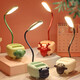 USB plug-in table lamp LED desk lamp mobile phone holder pen holder cartoon desktop ornaments children's gift night light cute little desk lamp kindergarten Children's Day gift cute pet lamb + pen holder function + plug-in style random color
