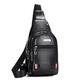 Raft Core Chest-Bag Herren One-Shoulder Crossbody Body wasserdichtes Oxford Stoff Brust Trendy Sport und lässige kleine Cross-Bag-Rucksack Herrenbeutel Leder 9905 Schwarz