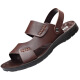 Dadong (Dusto) Top-Layer-Kuhlädensandalen Herren neuer weicher Sohle-Kee-resistenter Hausschuhe 2025 9928 Brown 38