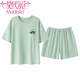 
Modal pajamas for women in summer short-sleeved bear with breast pads cute girl ice silk home clothes large size casual suit for outside wear high quality 12611 M (70-95Jin [Jin equals 0.5 kg])