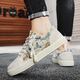 Woodpecker 2025 Nouveaux chaussures pour hommes décontractées pour hommes vieilles chaussures de tissu beijing pour hommes chaussures de toile avec une semelle en couches minces chaussures à la mode 9923 noir 42