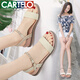 CARTELO Sandals for women 2025 summer new fashion fairy style flat shoes soft sole comfortable one-length strap women's Roman shoes trendy 838 beige 35