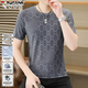 Woodpecker high-end ice silk short-sleeved T-shirt for men 2025 new summer thin T-shirt trendy men's half-sleeved top Q6629 Gray Ice Silk Style M Recommended 80-100Jin Jin is equal to 0.5 kg