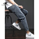 Canelin KiskhaJeans jeans men's spring and autumn new fashion trendy brand straight pants men's versatile pants youth Korean version 6621 blue regular single piece 34