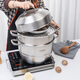 Debo Debo stainless steel steamer three-layer household composite bottom soup pot steamed steamed buns with visible high arch cover