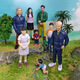 
Simulation character model grandparent mother dad boy girl baby static doll ornament toy landscaping T15833 girl 32g