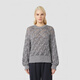 MaxMara 2025早秋新品女装菱纹钩花针织毛衣6366145106 灰色 XS