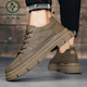 Zapatos para hombres de Woodpecker 2025 NUEVA Autumn Workwear Boots Martin Boots Men's Low Top Casual Shoes Sombrá de suela suave Zapatos de moda 9903 Brown 39