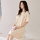 PALANDO Pure Cotton Damen-Pyjamas mit Brustpolster weicher hautfreundlicher Kurzärmel-Nachthemd im Sommer Cool Home Mode Pyjamas außerhalb Pa-Yx-Women-X12529 M