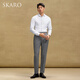 SKARO【含桑蚕丝 可机洗】免烫白色衬衫男长袖商务温莎领衬衣夏季 白色SKE1981 43